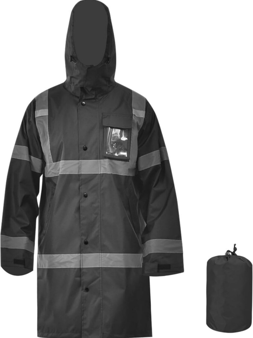 High Visibility Rain Jacket Trench Coat & Safety Bibs - ANSI Class 3 Waterproof